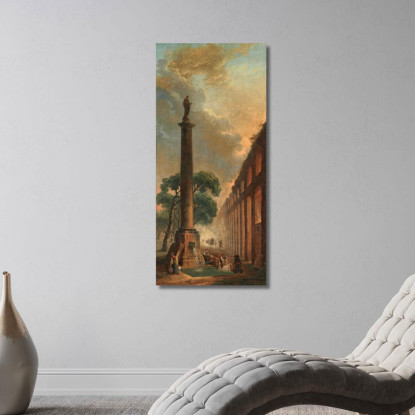 La Fontana Hubert Robert hrb100 quadro stampato su tela