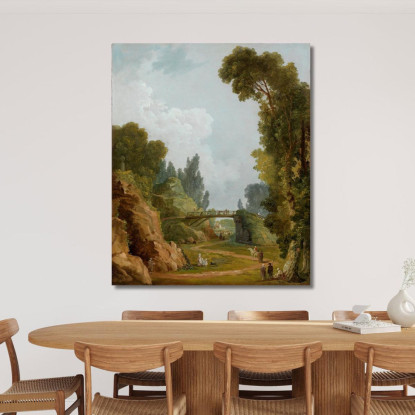 Il Ponte Rustico Château De Méréville Francia Hubert Robert hrb113 quadro stampato su tela