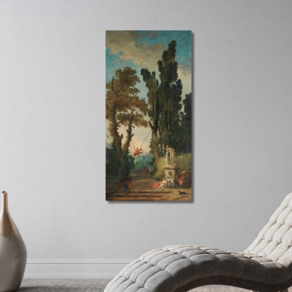 L'Altalena Hubert Robert hrb116 quadro stampato su tela