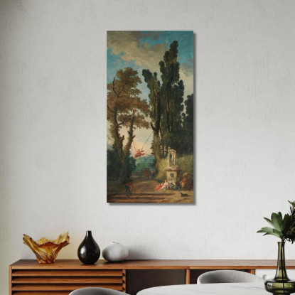 L'Altalena Hubert Robert hrb116 quadro stampato su tela