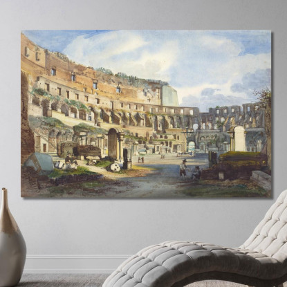 Interno Del Colosseo Ippolito Caffi icf8 quadro stampato su tela