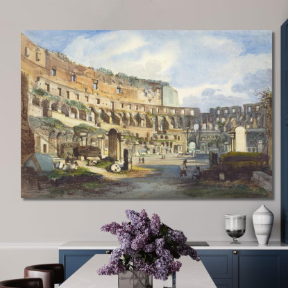 Interno Del Colosseo Ippolito Caffi icf8 quadro stampato su tela