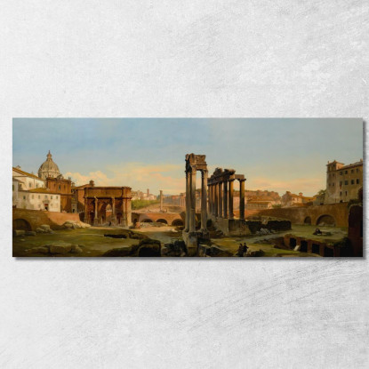 Roma Una Vista Del Foro Nella Luce Del Pomeriggio Ippolito Caffi icf13 quadro stampato su tela