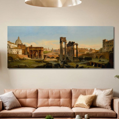 Roma Una Vista Del Foro Nella Luce Del Pomeriggio Ippolito Caffi icf13 quadro stampato su tela