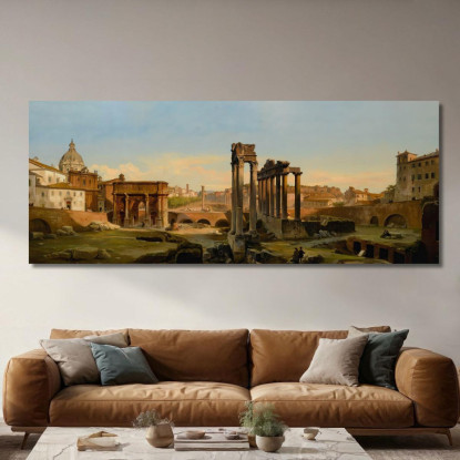 Roma Una Vista Del Foro Nella Luce Del Pomeriggio Ippolito Caffi icf13 quadro stampato su tela