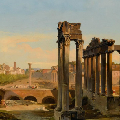 Roma Una Vista Del Foro Nella Luce Del Pomeriggio Ippolito Caffi icf13 quadro stampato su tela