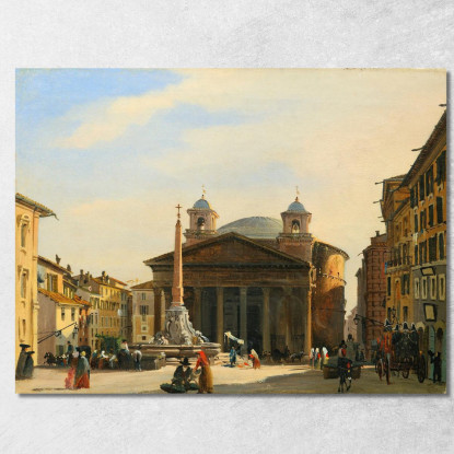 Il Pantheon Roma Ippolito Caffi icf23 quadro stampato su tela