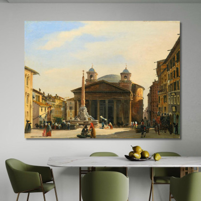 Il Pantheon Roma Ippolito Caffi icf23 quadro stampato su tela