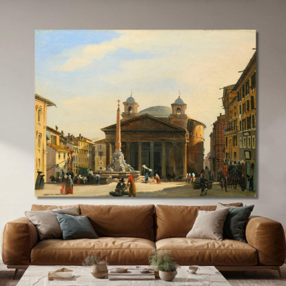 Il Pantheon Roma Ippolito Caffi icf23 quadro stampato su tela