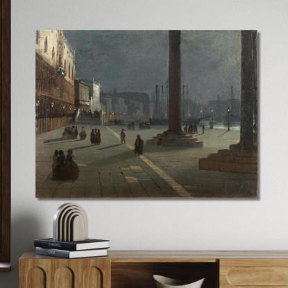 Venezia Molo Di San Marco Ippolito Caffi icf27 quadro stampato su tela