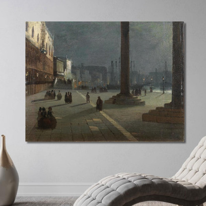 Venezia Molo Di San Marco Ippolito Caffi icf27 quadro stampato su tela