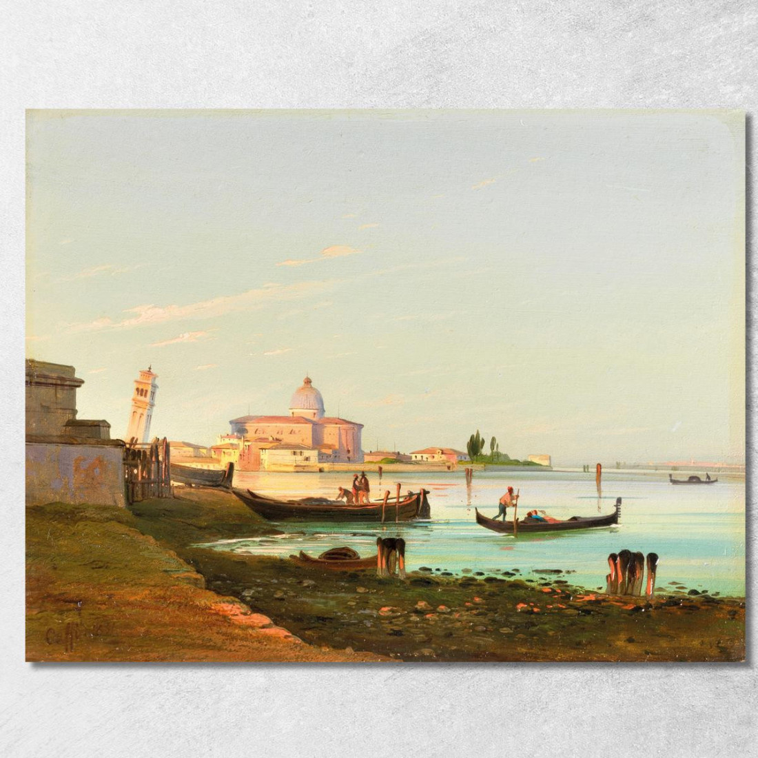 Venice A View Of San Pietro Di Castello Ippolito Caffi icf28 quadro stampato su tela Venice A View Of San Pietro Di Castello Ippolito Caffi icf28 quadro stampato su tela