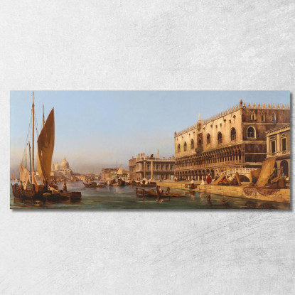 Venezia Il Palazzo Ducale E Il Molo Ippolito Caffi icf29 quadro stampato su tela