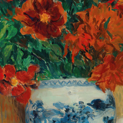 Mazzo Di Fiori In Vaso Blu Jacques-Émile Blanche jeb1 quadro stampato su tela