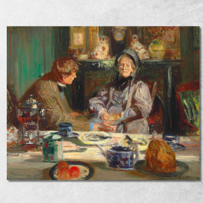 Il Pittore Sickert E Sua Madre Fanno Colazione A Neuville Jacques-Émile Blanche jeb20 quadro stampato su tela