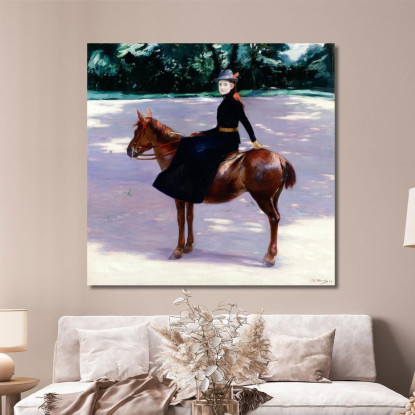 Mademoiselle Meuriot Sul Suo Pony Jacques-Émile Blanche jeb22 quadro stampato su tela
