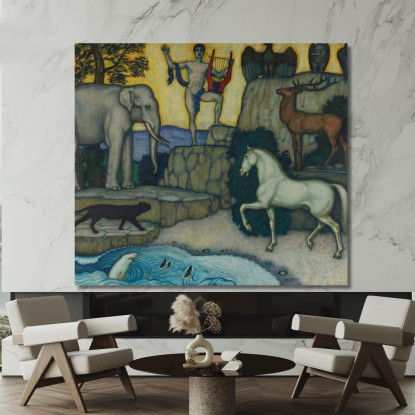 Orfeo E Gli Animali Franz von Stuck fvs65 quadro stampato su tela