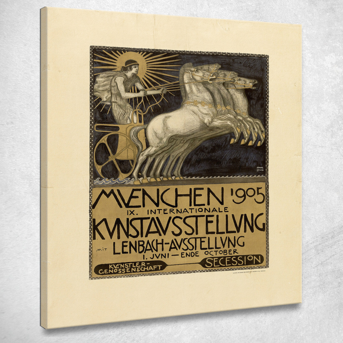 Manifesto Per Il Ix. Mostra D'Arte Internazionale A Monaco Franz von Stuck fvs68 quadro stampato su tela Manifesto Per Il Ix. Mostra D'Arte Internazionale A Monaco Franz von Stuck fvs68 quadro stampato su tela