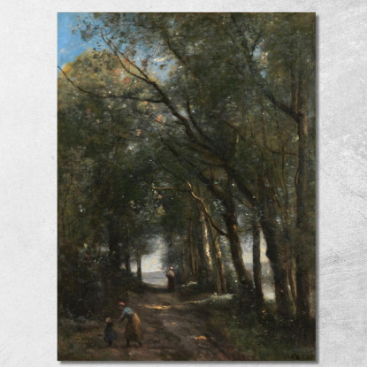 Un Sentiero Tra Gli Alberi Jean-Baptiste-Camille Corot jbc1 quadro stampato su tela