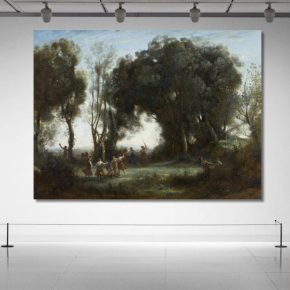 Un Mattino. La Danza Delle Ninfe Jean-Baptiste-Camille Corot jbc2 quadro stampato su tela