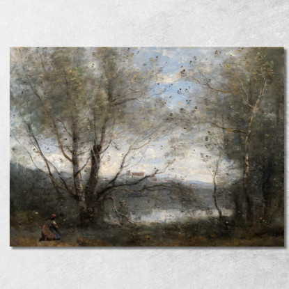 Uno Stagno Visto Attraverso Gli Alberi Jean-Baptiste-Camille Corot jbc5 quadro stampato su tela