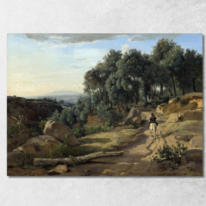 Una Vista Vicino A Volterra Jean-Baptiste-Camille Corot jbc7 quadro stampato su tela