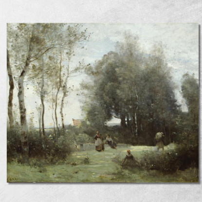 Arleux-Palluel Il Ponte Degli Incontri Jean-Baptiste-Camille Corot jbc16 quadro stampato su tela