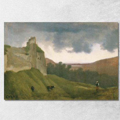 Rovine Del Castello Di Arches Jean-Baptiste-Camille Corot jbc17 quadro stampato su tela