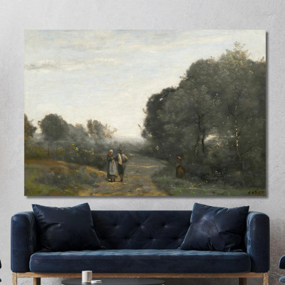 Chaville Mattina Di Primavera Jean-Baptiste-Camille Corot jbc35 quadro stampato su tela