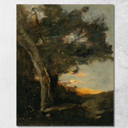 Tramonto Con Una Leonessa Jean-Baptiste-Camille Corot jbc39 quadro stampato su tela