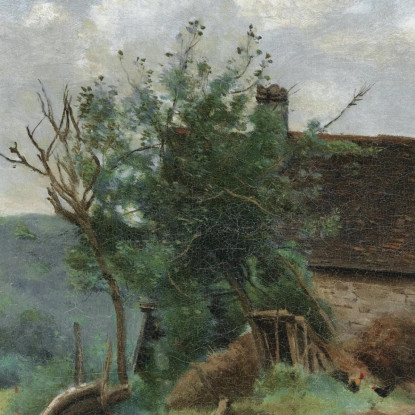 Aia Con Un Cavaliere E Una Bambina In Primo Piano Jean-Baptiste-Camille Corot jbc41 quadro stampato su tela