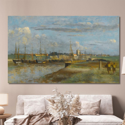 Dunkerque Il Porto Interno Jean-Baptiste-Camille Corot jbc49 quadro stampato su tela