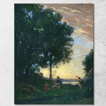 Fauni E Ninfe Danzanti Fauni E Ninfe Danzanti Jean-Baptiste-Camille Corot jbc57 quadro stampato su tela