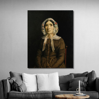 Donna Con Cuffia In Pizzo Jean-Baptiste-Camille Corot jbc59 quadro stampato su tela