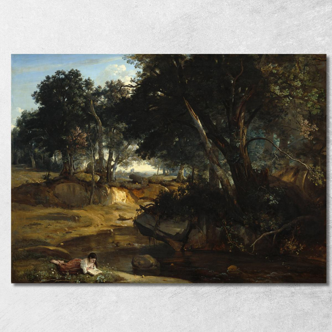 Foresta Di Fontainebleau Jean-Baptiste-Camille Corot jbc66 quadro stampato su tela