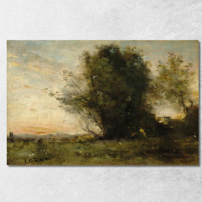 Freschezza Serale Jean-Baptiste-Camille Corot jbc70 quadro stampato su tela