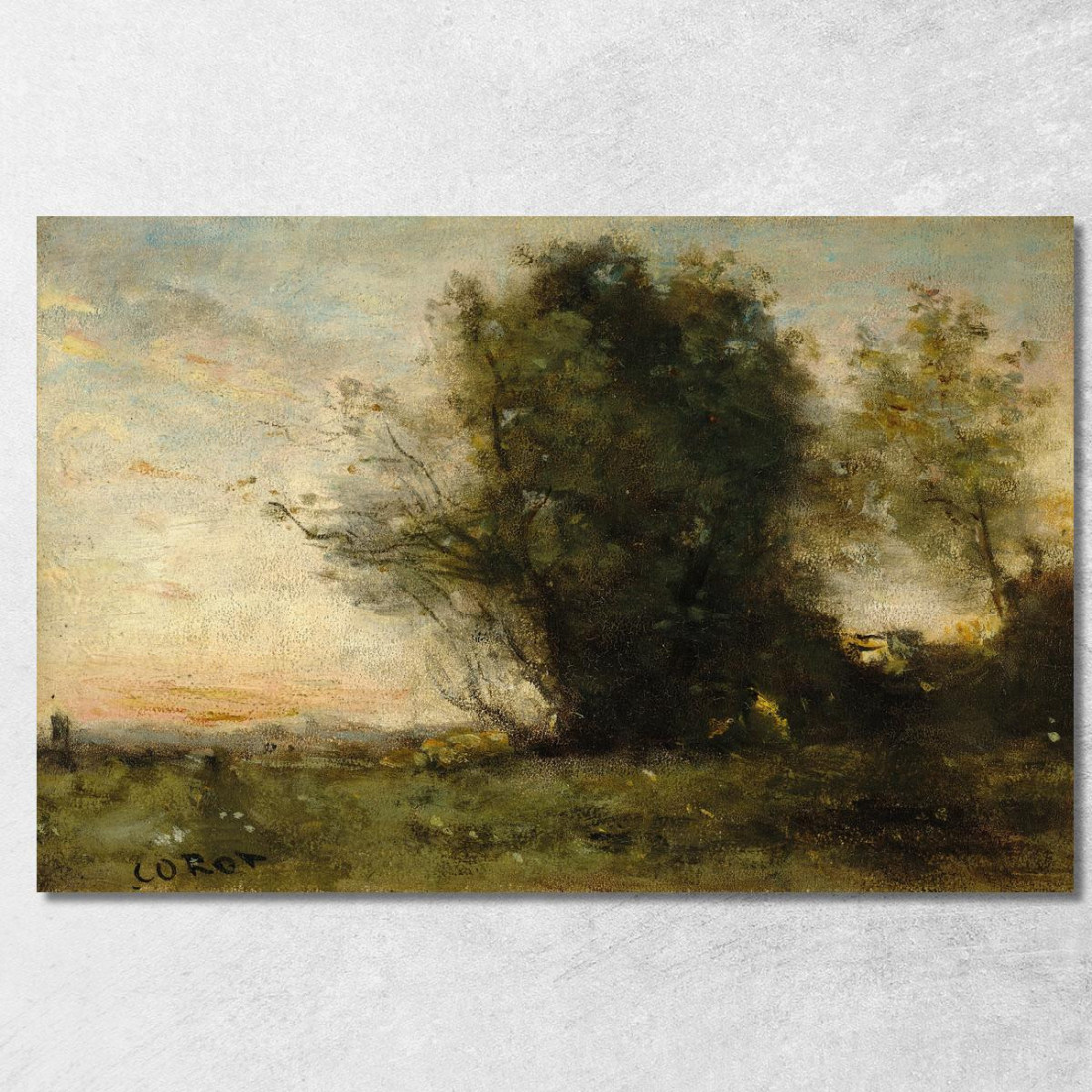 Freschezza Serale Jean-Baptiste-Camille Corot jbc70 quadro stampato su tela Freschezza Serale Jean-Baptiste-Camille Corot jbc70 quadro stampato su tela