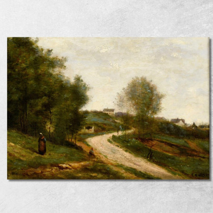 Gouvieux Vicino A Chantilly Jean-Baptiste-Camille Corot jbc74 quadro stampato su tela