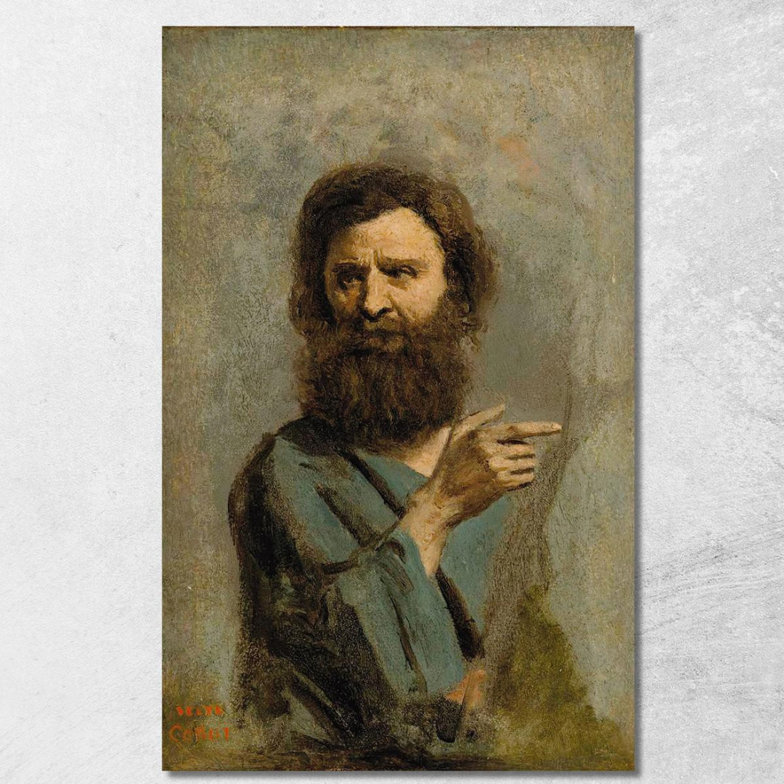 Testa Di Un Uomo Barbuto Jean-Baptiste-Camille Corot jbc78 quadro stampato su tela