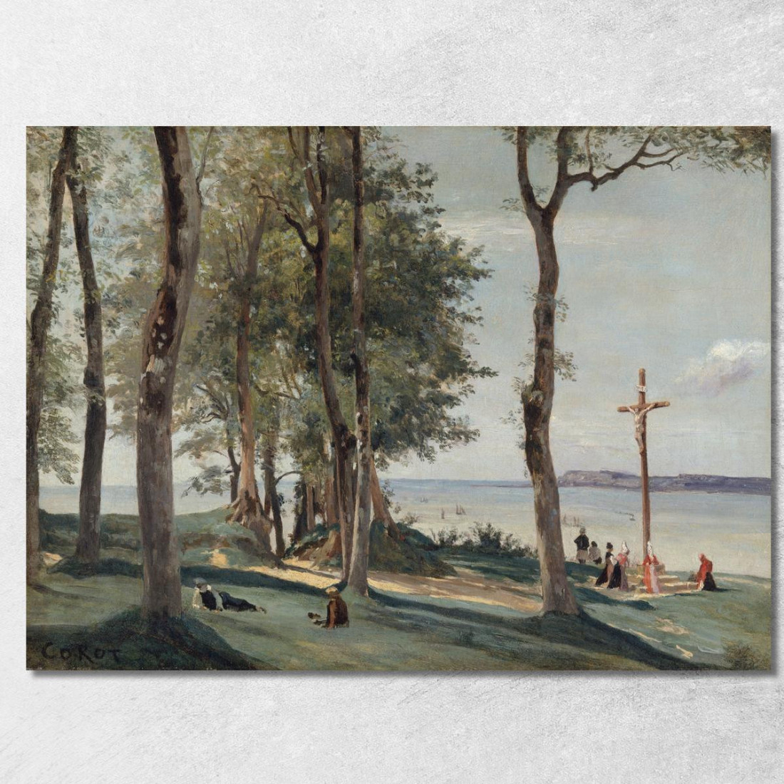 Calvario Di Honfleur Jean-Baptiste-Camille Corot jbc80 quadro stampato su tela