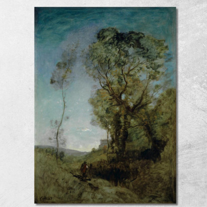 Villa Italiana Dietro I Pini La Villa Italiana Dietro I Pini Jean-Baptiste-Camille Corot jbc87 quadro stampato su tela