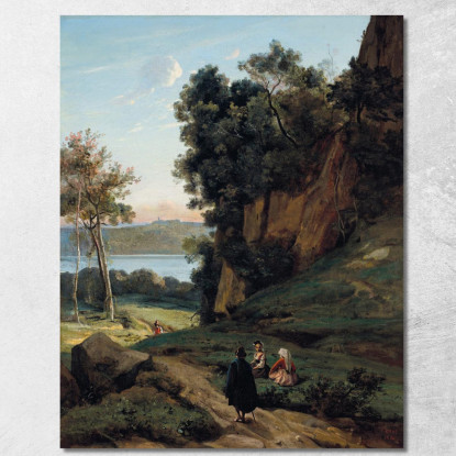 Italiano D'Albano Jean-Baptiste-Camille Corot jbc89 quadro stampato su tela