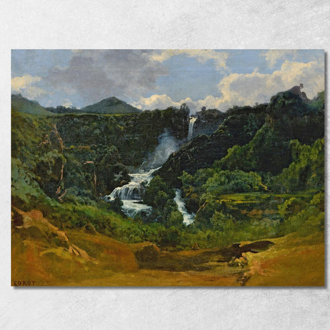 Alla Cascata De Terni Jean-Baptiste-Camille Corot jbc93 quadro stampato su tela