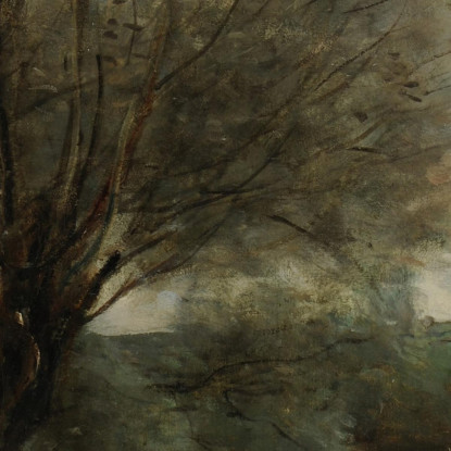 Il Lettore Sulla Riva Boscosa Jean-Baptiste-Camille Corot jbc98 quadro stampato su tela