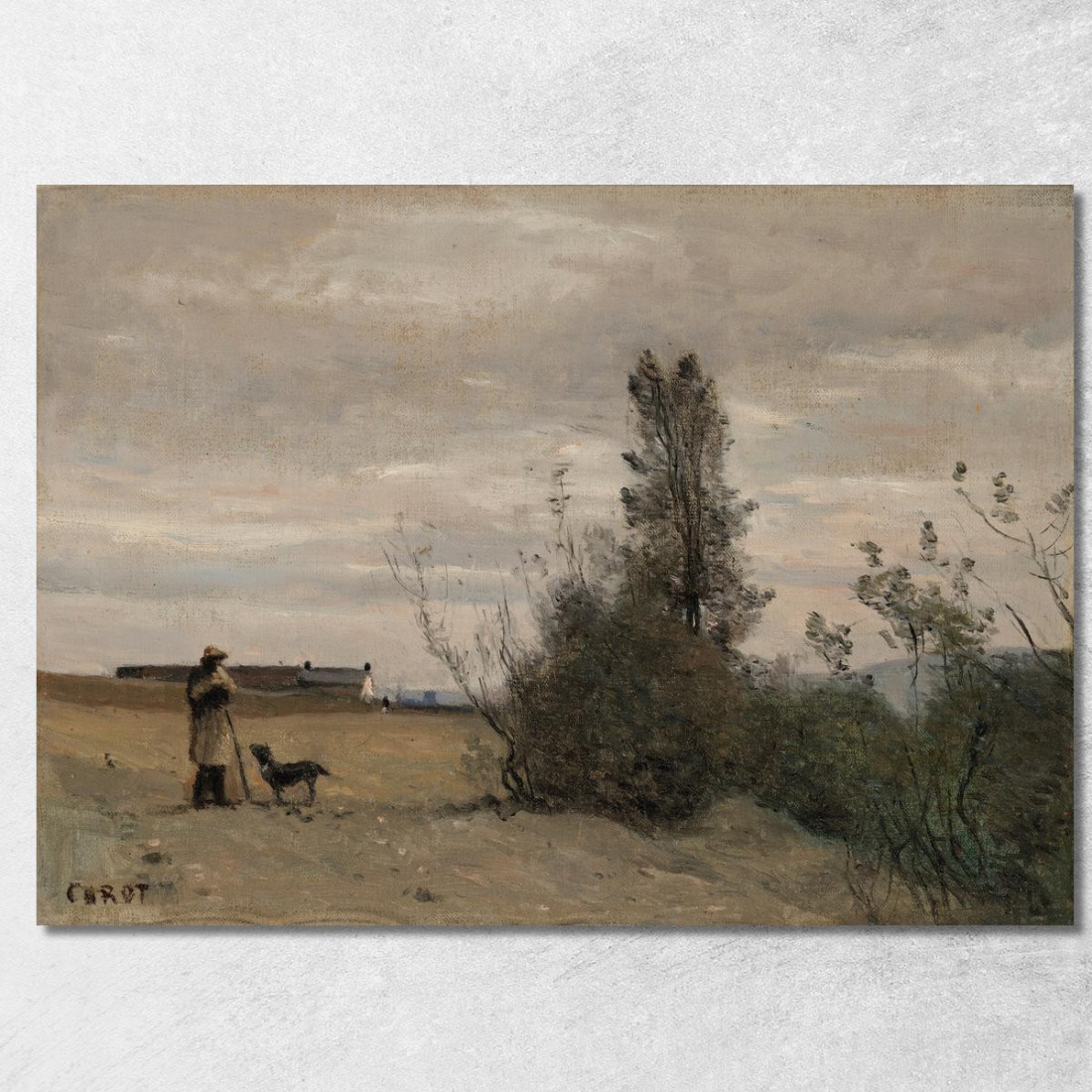 Il Pastore Con Il Cane Rover Jean-Baptiste-Camille Corot jbc117 quadro stampato su tela