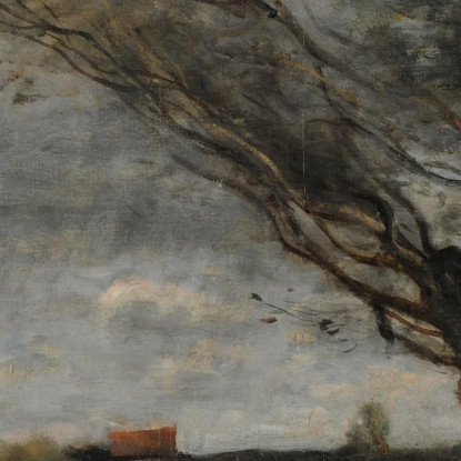 La Tempesta Jean-Baptiste-Camille Corot jbc120 quadro stampato su tela