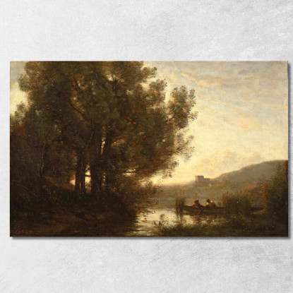 L'Attraversamento Del Fiume Jean-Baptiste-Camille Corot jbc127 quadro stampato su tela