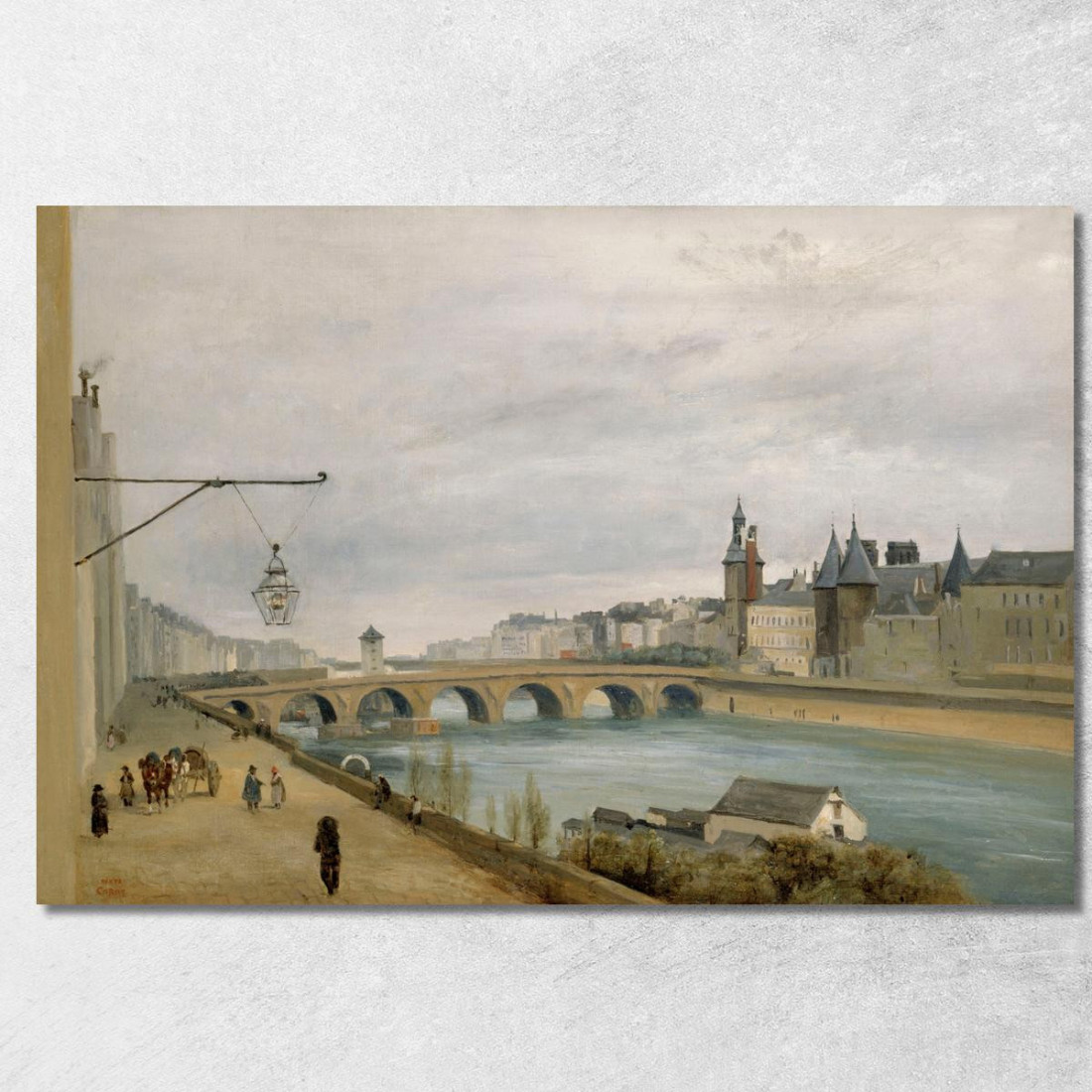 Il Pont Au Change Visto Da Quai De Gesvres Jean-Baptiste-Camille Corot jbc128 quadro stampato su tela