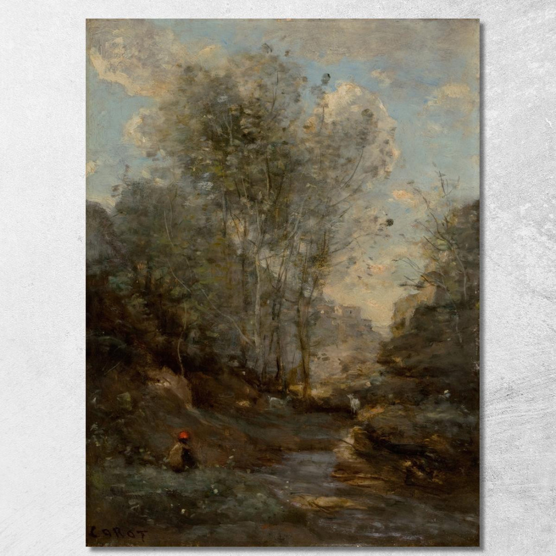 La Valle Delle Capre Ricordo Del Lago Di Garda Jean-Baptiste-Camille Corot jbc136 quadro stampato su tela