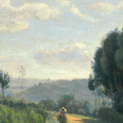 Le Alture Di Sèvres Lo Chemin Troyon Jean-Baptiste-Camille Corot jbc144 quadro stampato su tela